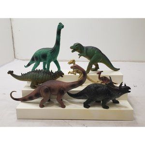 Vintage Plastic Dinosaur Action Figures Assorted Sizes Toy Mixed Lot Of 7